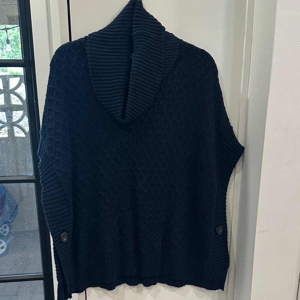 Old Navy Black Cowl Neck Pullover Sweater Poncho